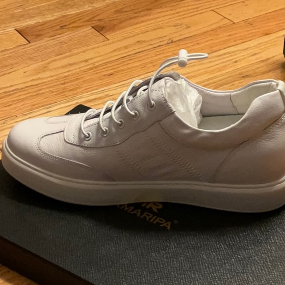 CMR CHAMARIPA Casual Taller Shoes For Men White Leather Shoes 6CM / 2.36 Inches